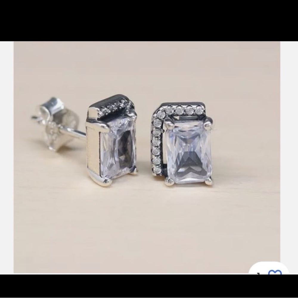 Authentic Pandora 292380c01 Rectangular Sparkling… - image 6